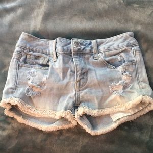 American eagle light wash ripped shorts